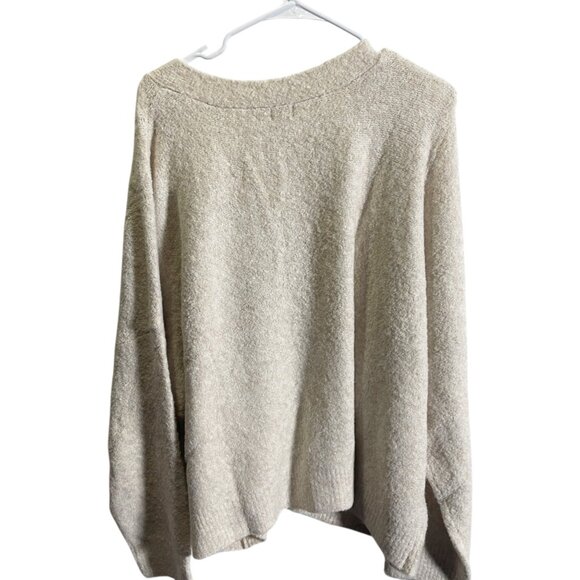 Auden Womens Beige Cozy Button Front Cardigan 4X Textured Knit - Picture 4 of 5